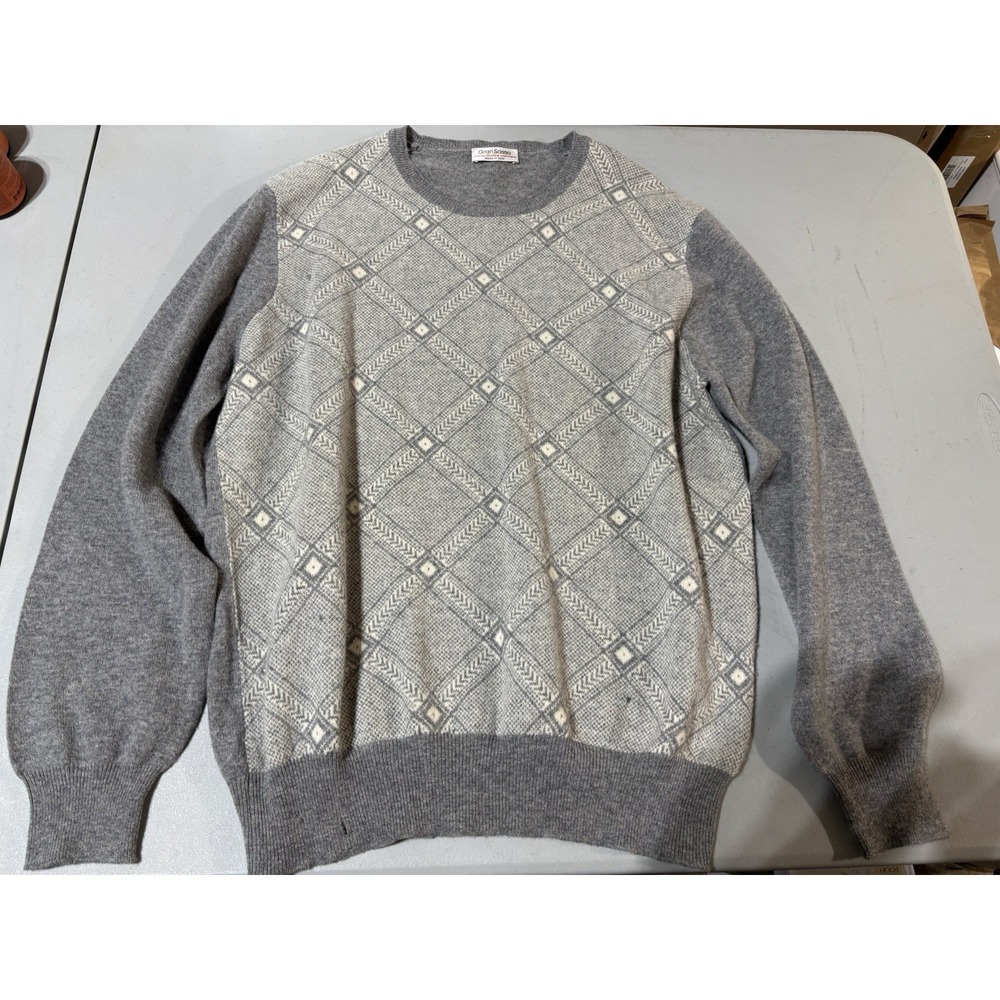 Gran Sasso Merino Ultrafine Cashmere Blend Sweater Gray Medium